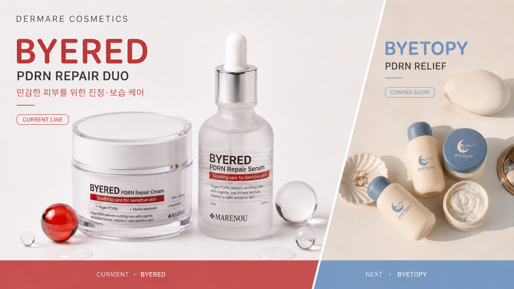 BYERED PDRN Repair Series 화장품 소개 및 BYETOPY 출시 예정 안내